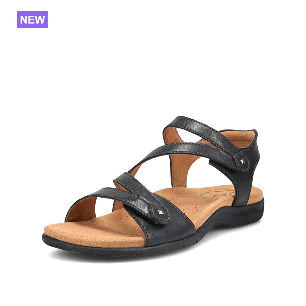 Leather Sandal With Adjustable Hook And Loop Straps